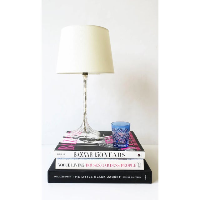 Glass Modern Clear Cut Crystal Desk or Table Lamp For Sale - Image 7 of 13