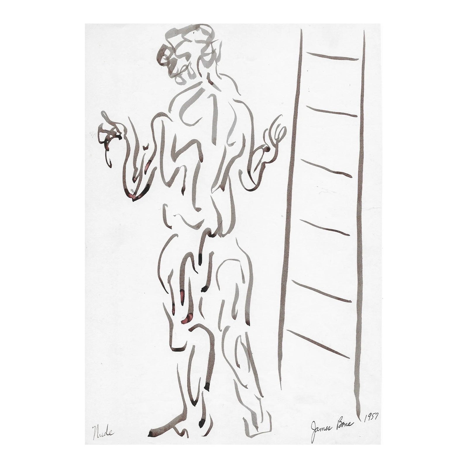 1957 James Bone Mid Century Figure Painting | Chairish