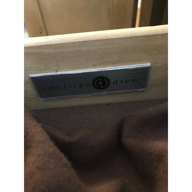 American Drew Mirage Leg Sideboard With Antique Emperador Marble Top For Sale - Image 11 of 13