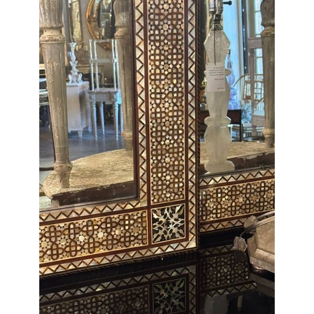 Vintage Middle Eastern Mother of Pearl Inlaid Mirrors For Sale - Image 4 of 9