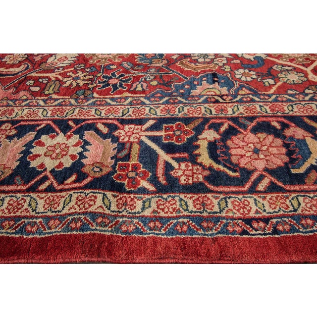 20th Century Antique Mahal Wool Rug For Sale - Image 4 of 7
