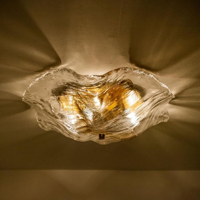Amber and Clear Flush Mount attributed to J. T. Kalmar for Kalmar, Austria, 1960s For Sale - Image 14 of 18