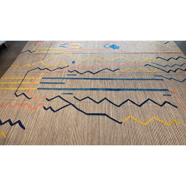 2010s Decorative Flat Woven Rug For Sale - Image 5 of 11