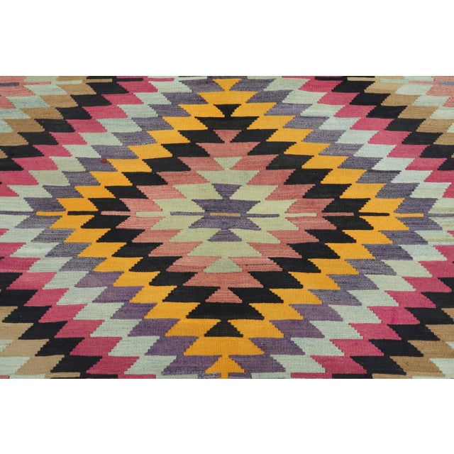 Vintage Turkish Kilim Rug-5′7″ × 11′8″ For Sale - Image 6 of 13