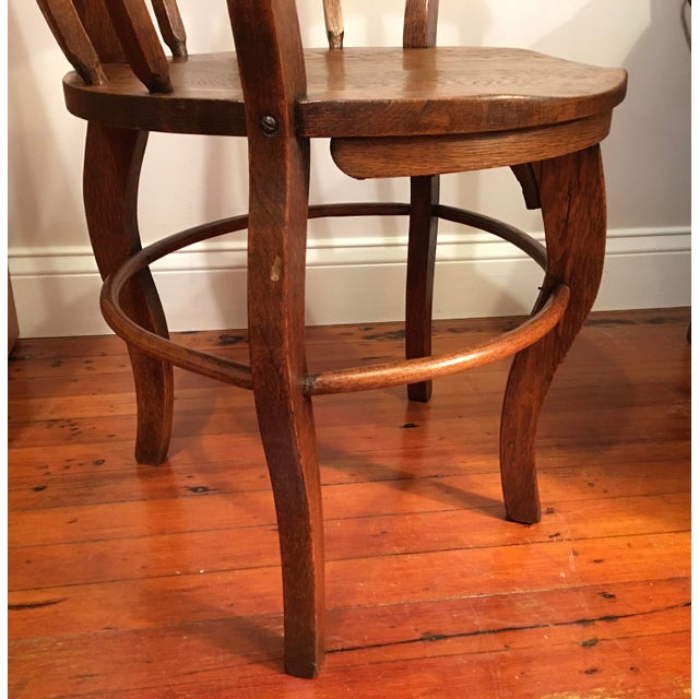 Antique Tiger Oak Round Barrelback Spindle Corner Chair Chairish