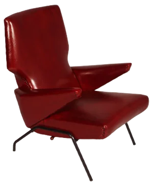 Mid-Century Italian Dark Red Leather Sofa in the Style of Svend Skipper, 1960s