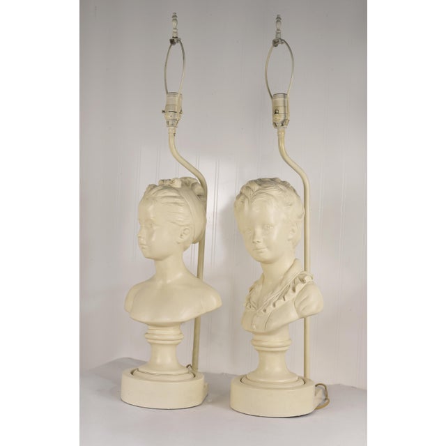 Add a touch of classicism to your home decor with this pair of Vintage Cast Plaster Reproduction Busts of Louise &amp;...