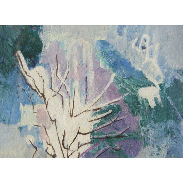 Ernst Weiers, Painting Snow-Covered Bush, 1963, Oil Painting, Framed, 1963, Oil For Sale - Image 4 of 9