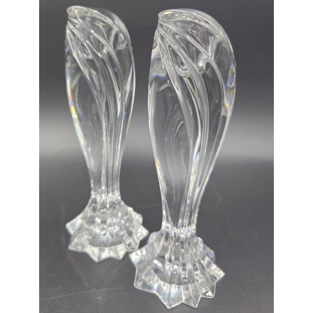 Late 20th Century Lenox Artic Bloom Crystal Candlestick Holders- A Pair For Sale - Image 9 of 18