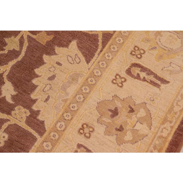 1980s 1980s Vintage Semi-Vintage Distressed Low-Pile Brown/Tan Wool Rug For Sale In New York - Image 6 of 10