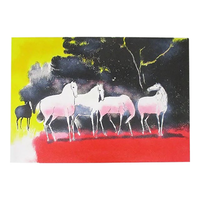Paul Guiramand Original Lithograph Chevaux Blancs Hand-Signed & Numbered For Sale