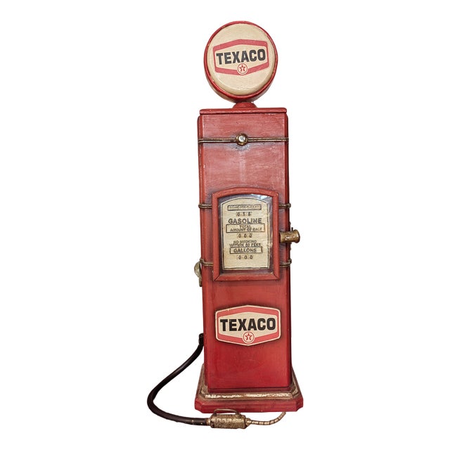 Vintage Limited Edition Texaco Case Cabinet in the Shape of Petrol Pump, 2000s For Sale