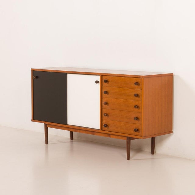 Vintage Teak Sideboard in the style of Charlotte Perriand, 1970s For Sale - Image 4 of 18