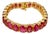 48 Carat Natural Fine Oval Pink Tourmaline Bracelet 14 Karat Yellow Gold, 7 Inch For Sale