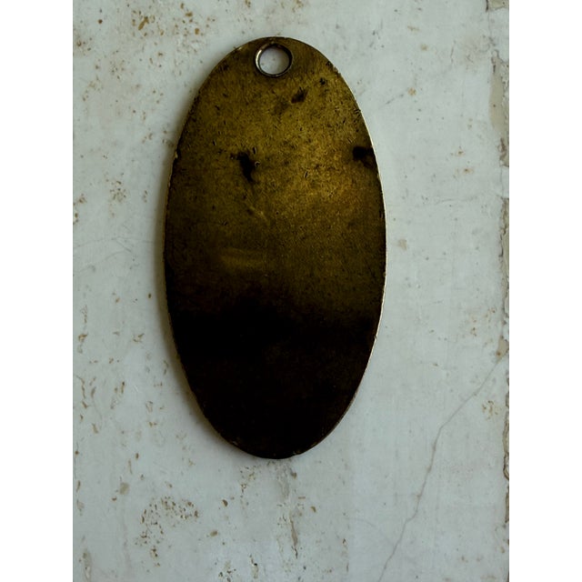 English Vintage Wimbeldon Brass No. 1 Dressing Room Key Chain For Sale - Image 3 of 5