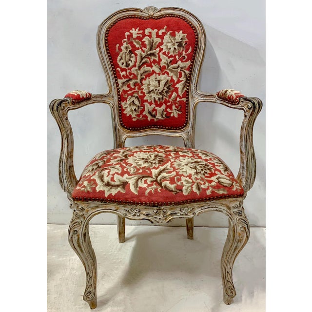 Antique French Needlepoint Bergere Chair Chairish