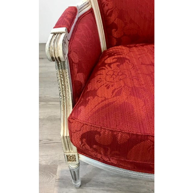 Currey & Company Currey & Co. Traditional Red Damask Dubarry Chairs- A Pair For Sale - Image 4 of 8
