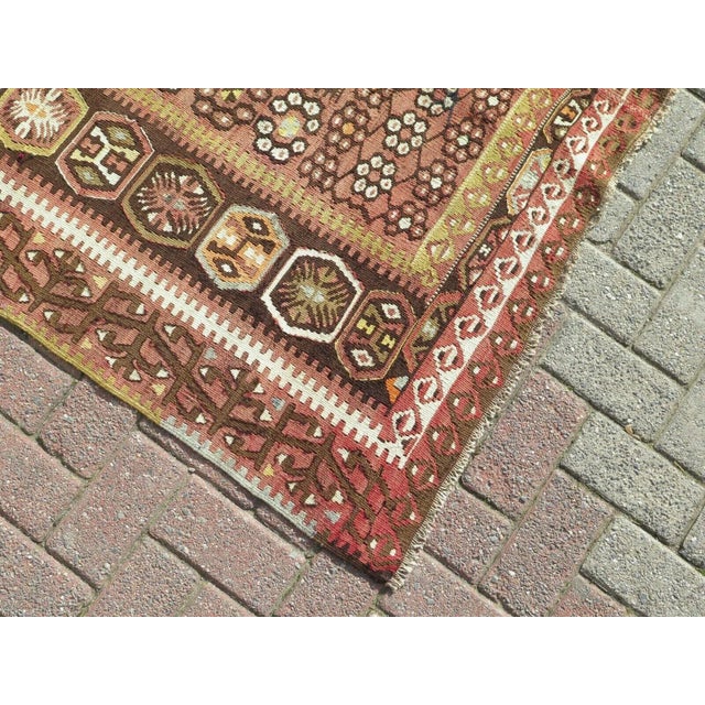 Vintage Oversized Turkish Kilim Rug - 65" X 140" For Sale - Image 9 of 11