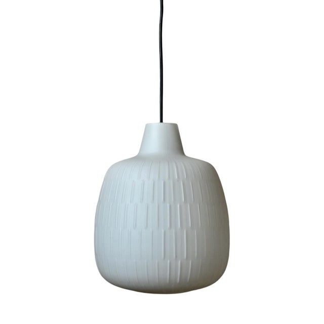 Bergamo Pendant Lamp in White Opaline Glass by Aloys Gangkofner for Peill & Putzler, 1960s For Sale