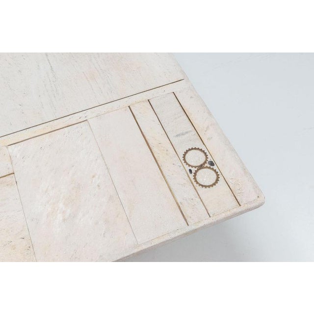 Brutalist Square White Coffee Table, Netherlands, 1970s For Sale - Image 9 of 14