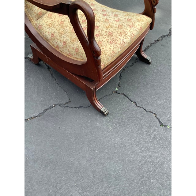 1970s Vintage Swan Neck Arm Tapestry Rocking Chair Chairish