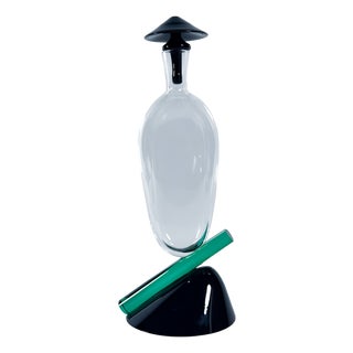 Postmodern Crystal Decanter by Giovanni Cenedese, 1980s For Sale