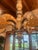 Early 20th Century Large Blue and White Chippy Wood Chandelier For Sale - Image 4 of 14