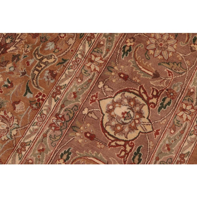 1990s Floral 1990's Pak-Persian Gold/Brown Wool Rug - 6'0'' X 9'0'' For Sale - Image 5 of 9
