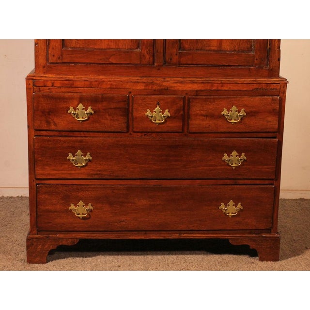 Exquisite 18th-century oak linen press. A small, uncommon model. In fact, this is our first one with these dimensions....