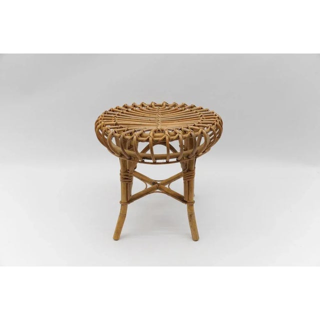 Beige Bamboo Stool by Franco Albini, Italy, 1950s For Sale - Image 8 of 8