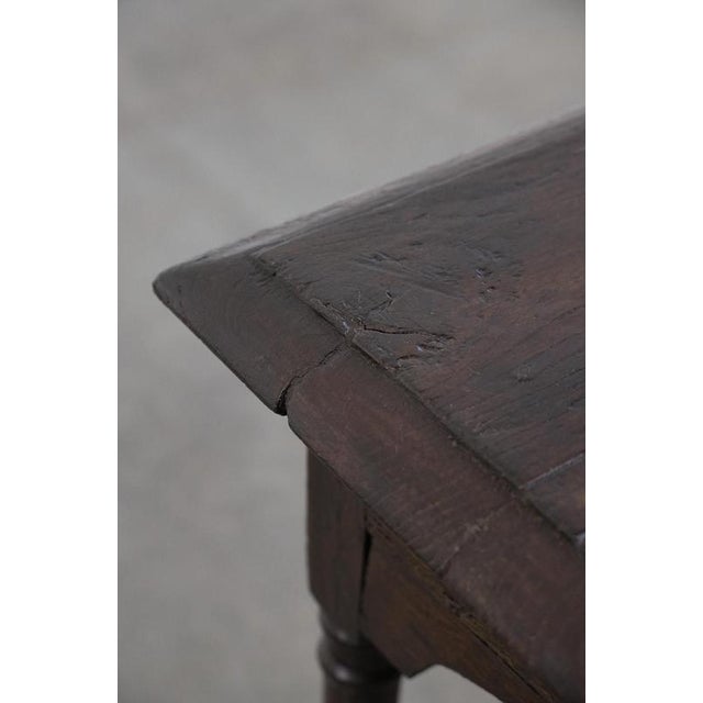 Brown Antique English Oak Side Table or Stool, 18th Century For Sale - Image 8 of 15
