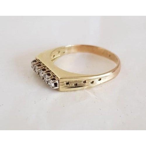 Vintage 14ct Yellow Gold Brilliant-Cut Diamond Dress Ring, 1970s For Sale - Image 13 of 17