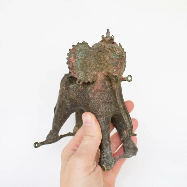 Early 19th Century Antique Bronze Elephant Toy Figurine From India For Sale - Image 5 of 8