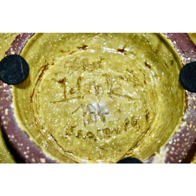 Orange Brutalist Trinket Tray in Glazed Stoneware by Michel Delmotte, Strasbourg, 1984 For Sale - Image 8 of 10