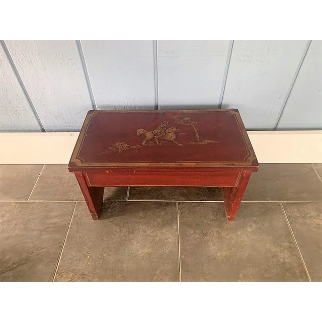 Late 20th Century Vintage Hand Painted Step Stool For Sale - Image 4 of 5