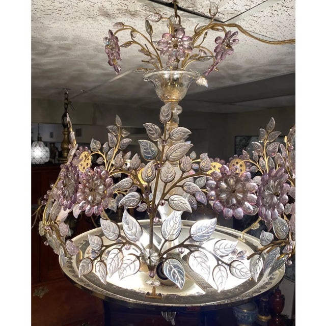 Mid 20th Century ncredible 6-Light Midcentury French Chandelier After Maison Baguès, Paris For Sale - Image 9 of 18