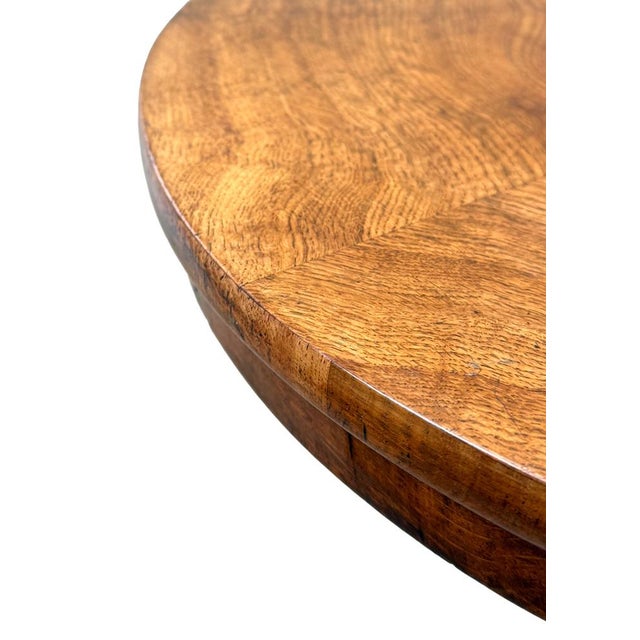Brown Antique Pollard Oak Occasional Table, 1840 For Sale - Image 8 of 11