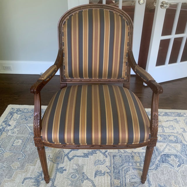 Ethan Allen Carved Nicole Accent Arm Chair Chairish