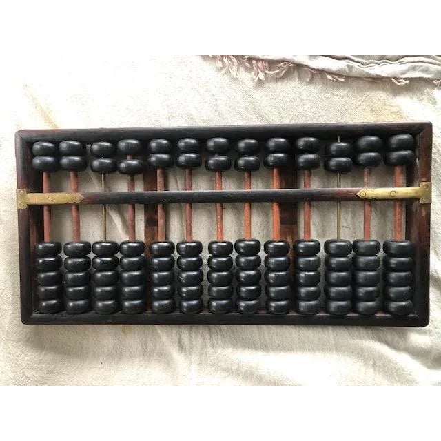 Early 20th Century Two Vintage/Antique Abacus W/Brass Detail For Sale - Image 5 of 11