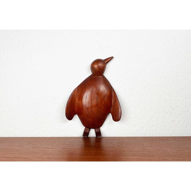 Brown Mid-Century Modern Danish Teak Penguin Wall Decoration, 1960s For Sale - Image 8 of 8