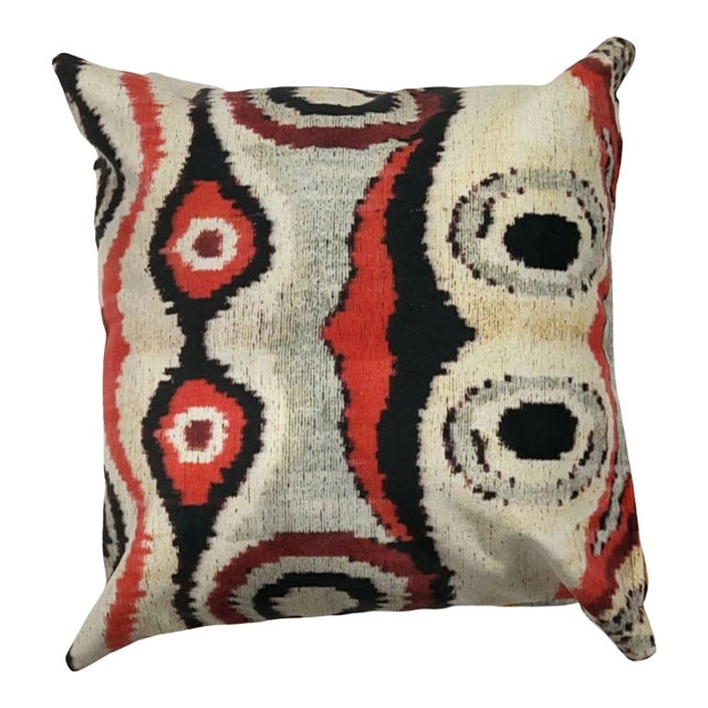 Double Sided Multi Color Turkish Style Ikat Pillow For Sale