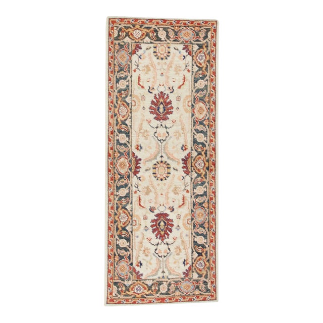 Modern Turkish Oushak Rug 2'7" x 6'4" For Sale