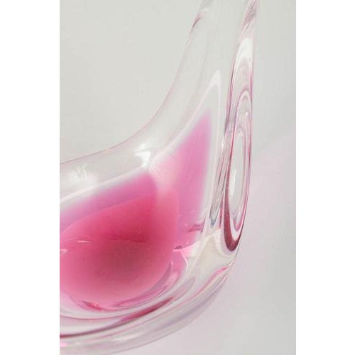 Organic Pink and White Coquille Bowl by Paul Kedelv for Flygfors, 1950s For Sale - Image 3 of 5