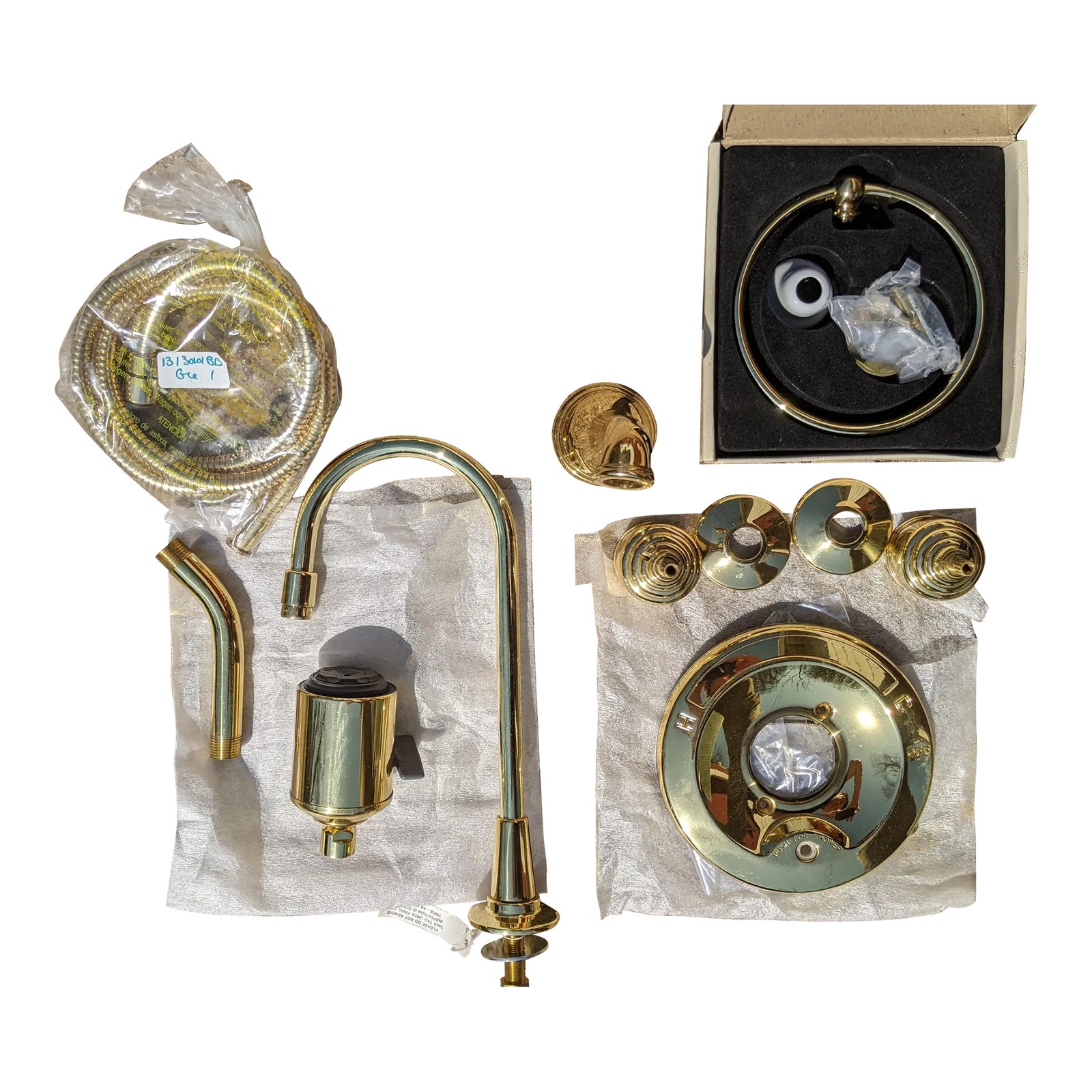 1990s Brass Complete Solid Brass Bathroom Shower & Faucet System - 11 ...