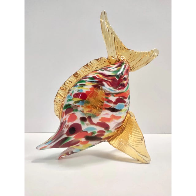 Vintage Multicolored Murano Glass Fish Figurine attributed to Fratelli Toso, 1950s For Sale - Image 4 of 13