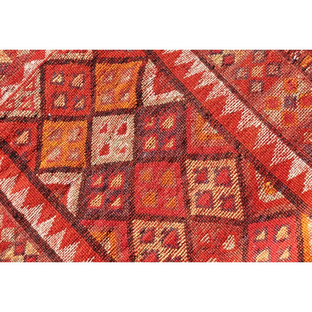 Multicolored Midcentury Turkish Kurdish Oushak Runner With Diamonds and Stars 2'9 X 9'10 For Sale - Image 10 of 10