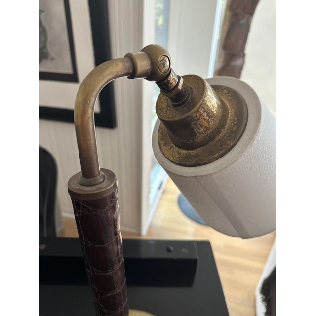 Gold Mid Century French Adnet Style Desk Lamp For Sale - Image 8 of 11