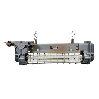 Industrial Grey Hanging Tube Light from Elektrosvit, 1970s For Sale