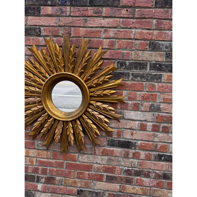 Vintage French Sunburst Mirror For Sale In Nashville - Image 6 of 10