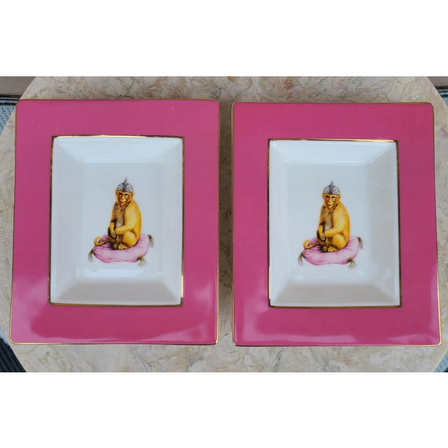 Singerie Motif Showroom Sample Trinket Tray - Two Available For Sale - Image 10 of 13